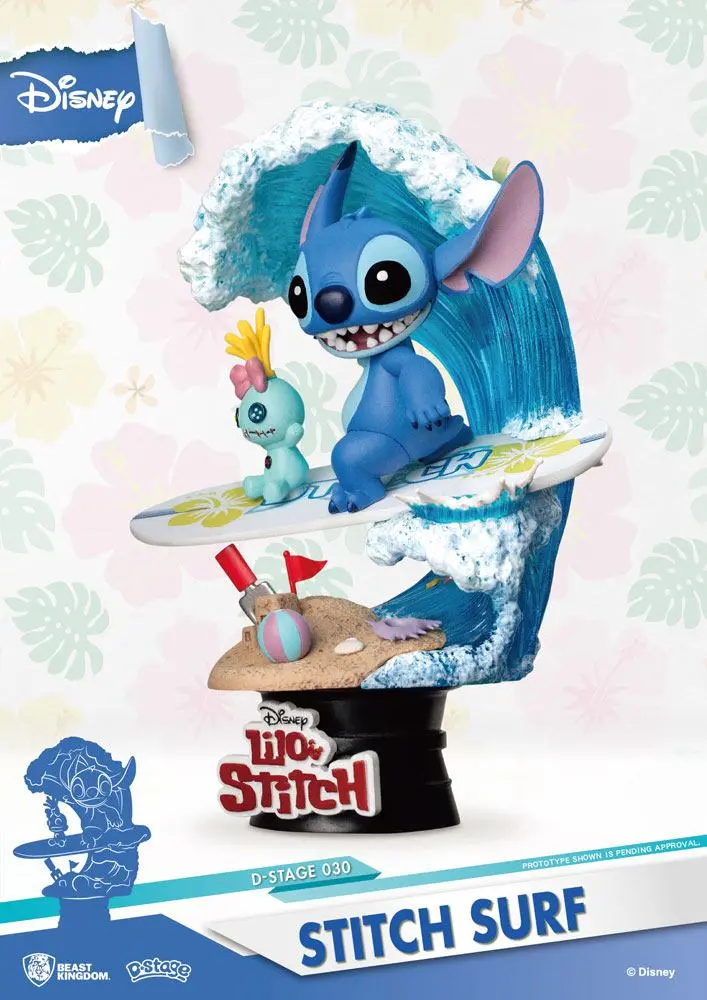 Disney Summer Series D-Stage PVC Diorama Surfer Stitch 15 cm Produktfoto