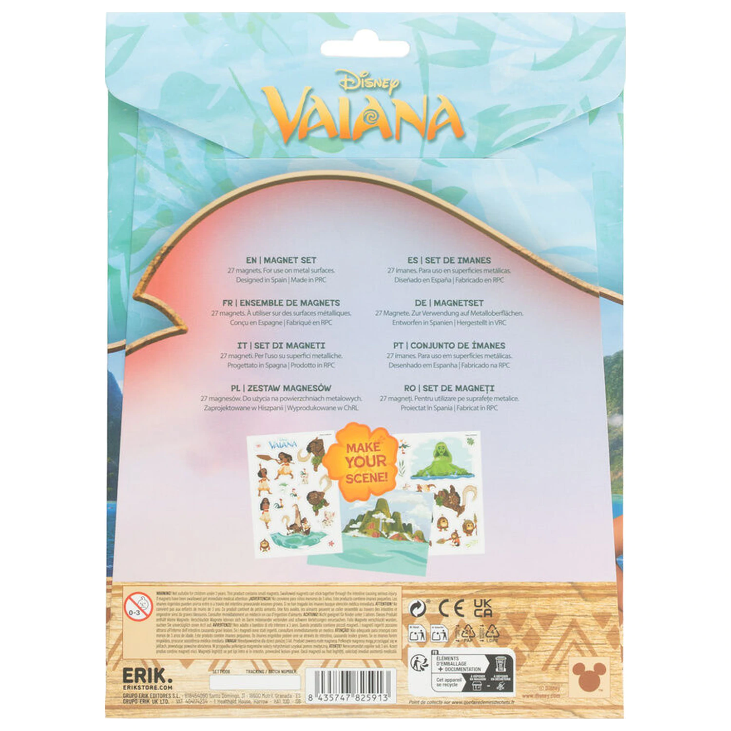 Disney Vaiana Moana Set von gestanzten Magneten Produktfoto
