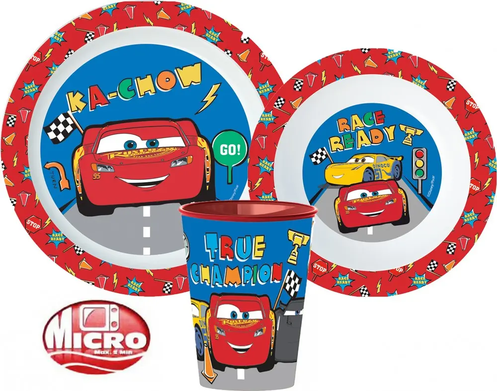 Disney Cars Geschirrset, Mikro-Plastik Set Produktfoto
