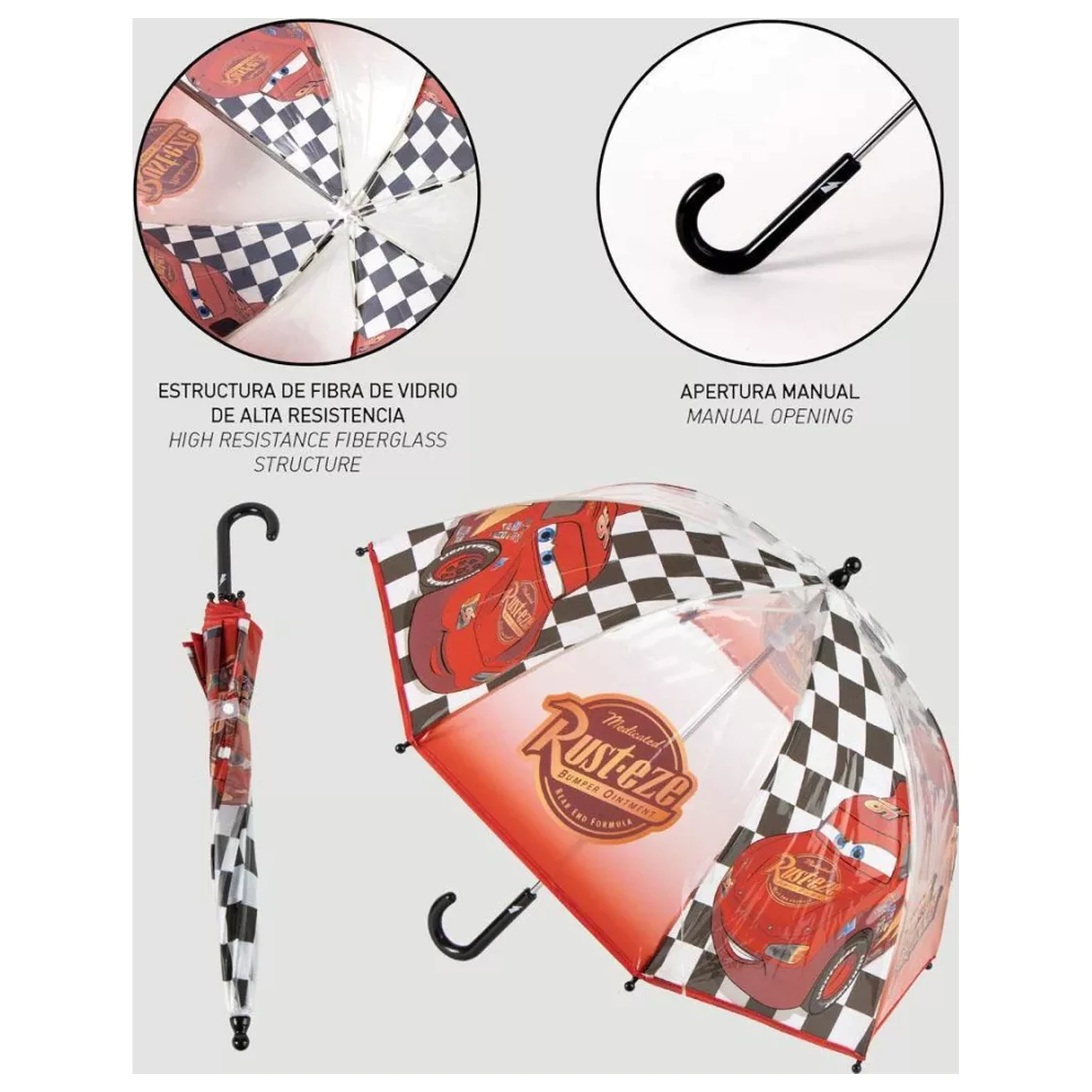 Disney Cars Flag Kinder Transparenter Regenschirm Produktfoto