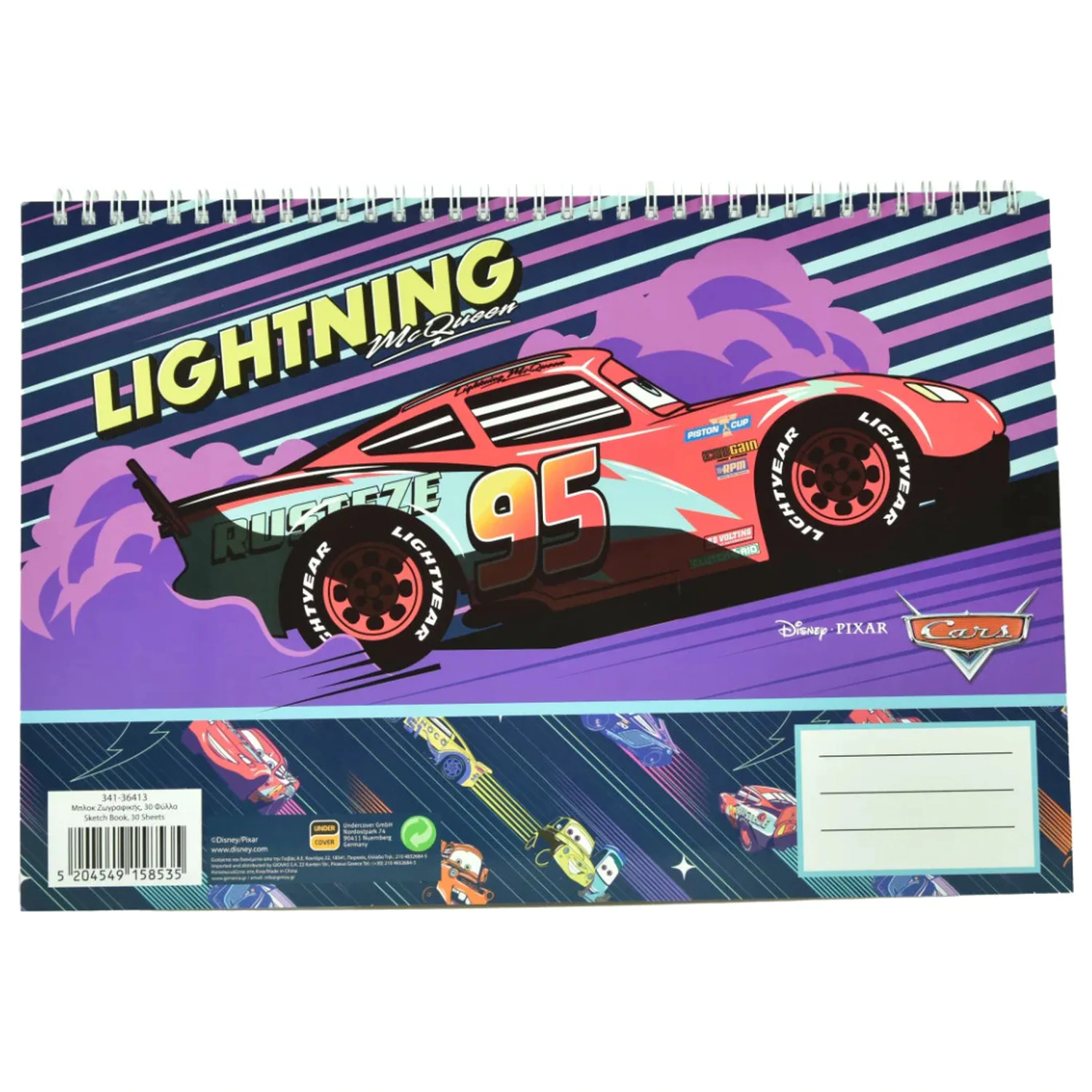 Disney Cars Lightning A/4 Spiral Skizzenbuch, 30 Blatt Produktfoto