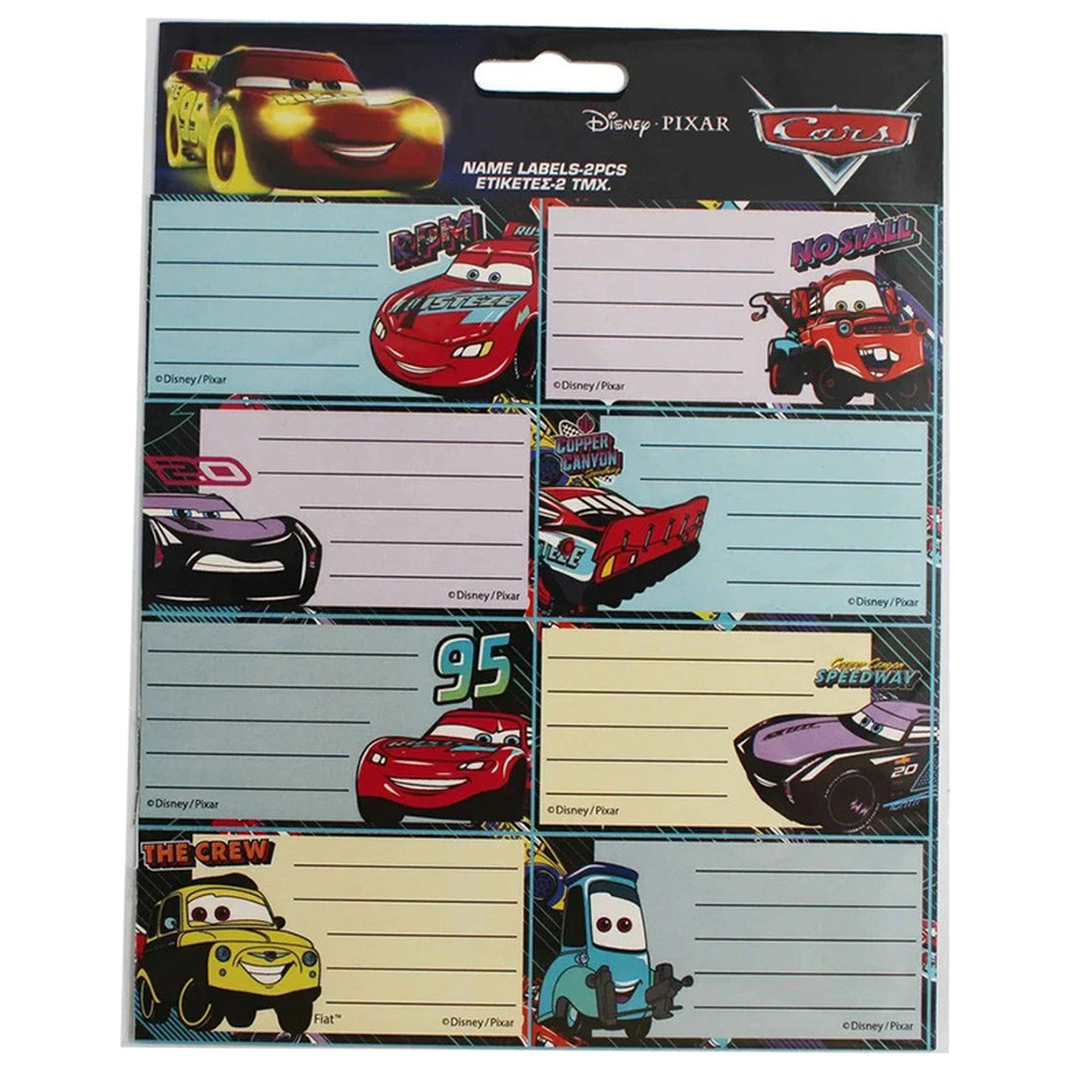 Disney Cars Lightning McQueen Notebook Etikett 16 Stück Produktfoto