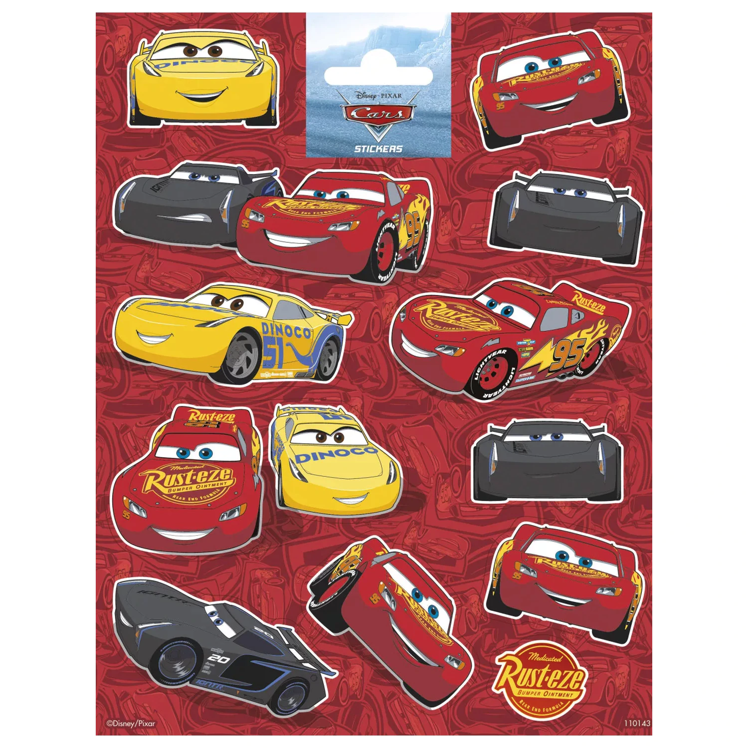 Disney Cars Roter Aufkleber Produktfoto