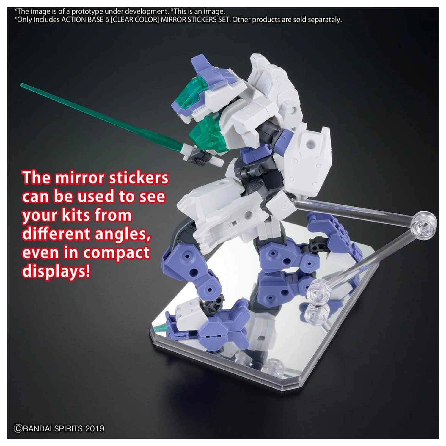 Display-Ständer Action Base 6 transparent mit Spiegelaufklebern Produktfoto