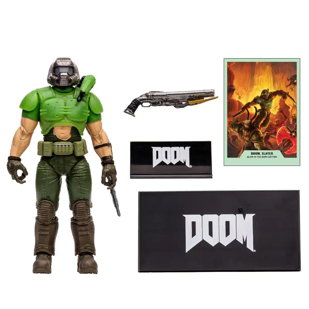 Doom Eternal Actionfigur Doom Slayer Classic (Glow In The Dark Edition) Gold Label 18 cm Produktfoto