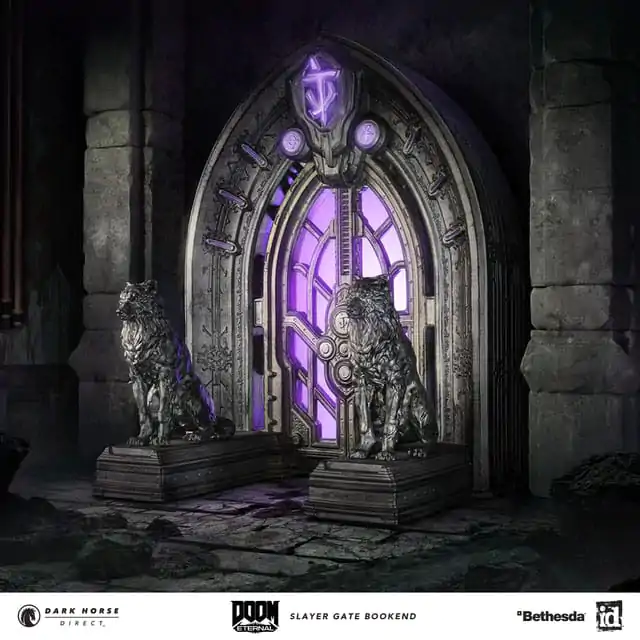 Doom Eternal Buchstützen Slayer Gate 23 cm Produktfoto