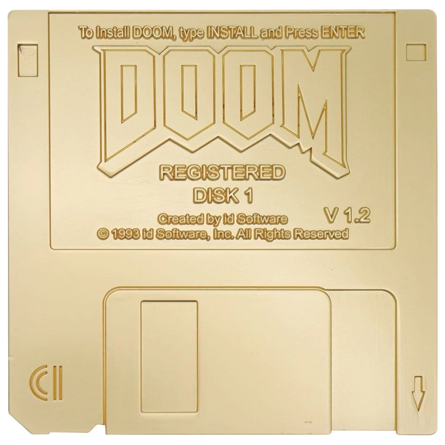 Doom Replikat Diskette vergoldet limitierte Edition Produktfoto