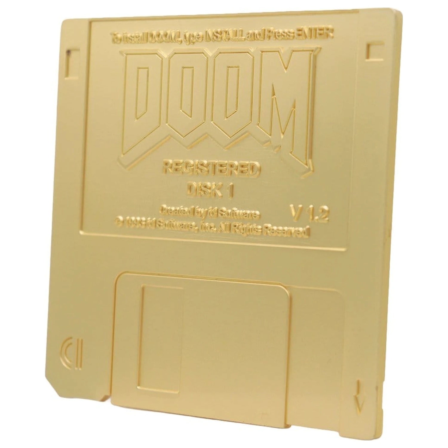 Doom Replikat Diskette vergoldet limitierte Edition Produktfoto