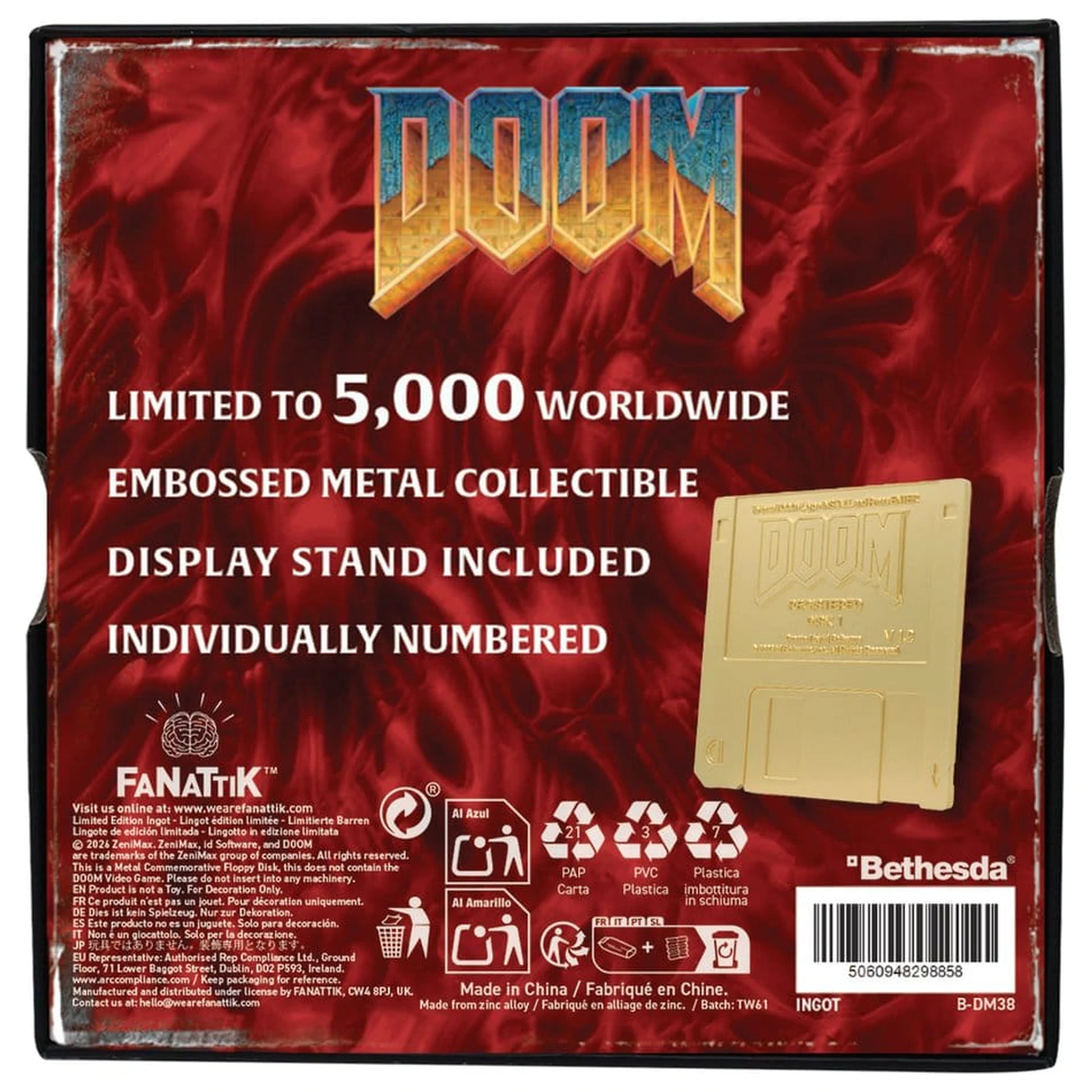 Doom Replikat Diskette vergoldet limitierte Edition Produktfoto