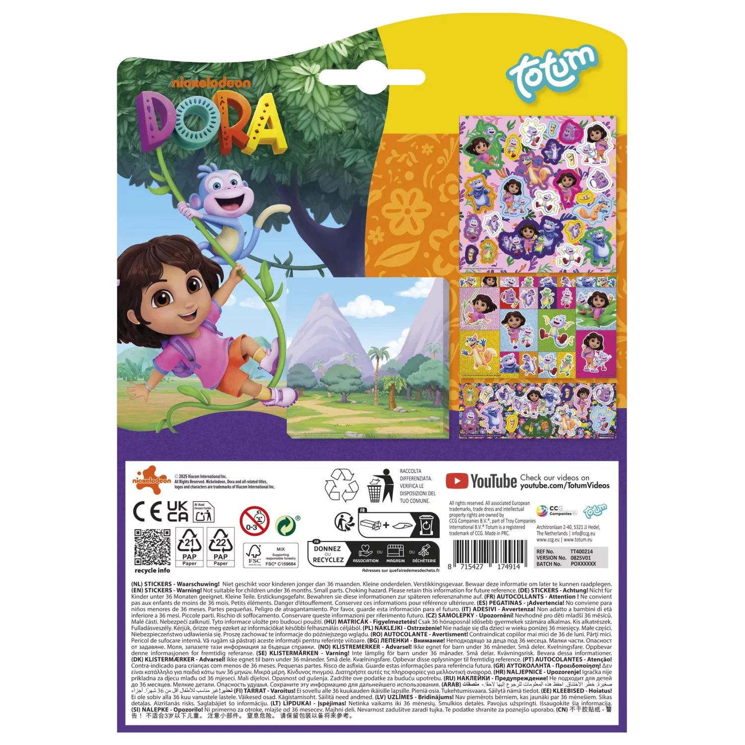 Dora the Explorer Dschungel Aufkleber Set Produktfoto