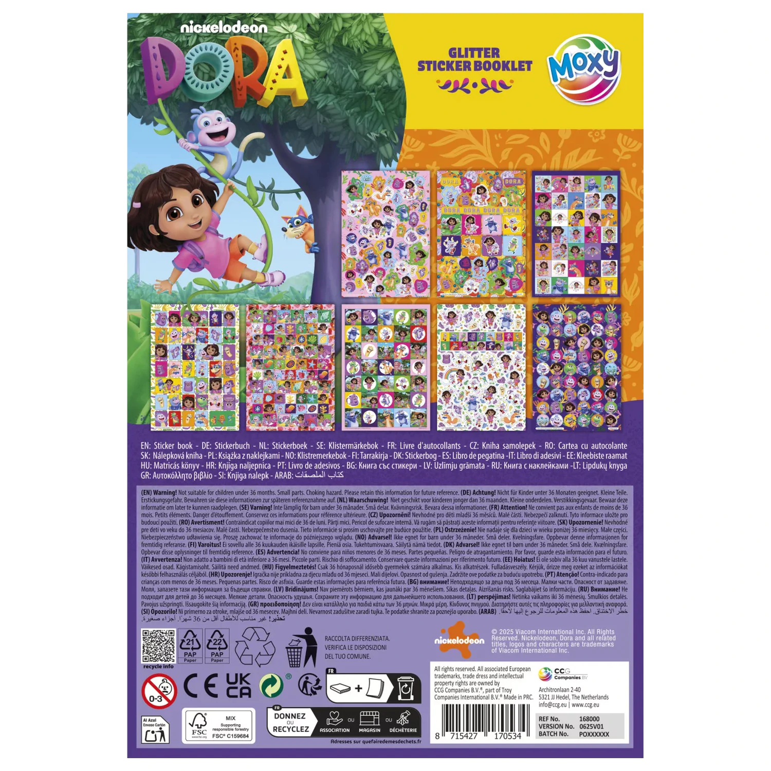 Dora the Explorer Süßigkeiten Aufkleber Packung 8 Blatt Produktfoto