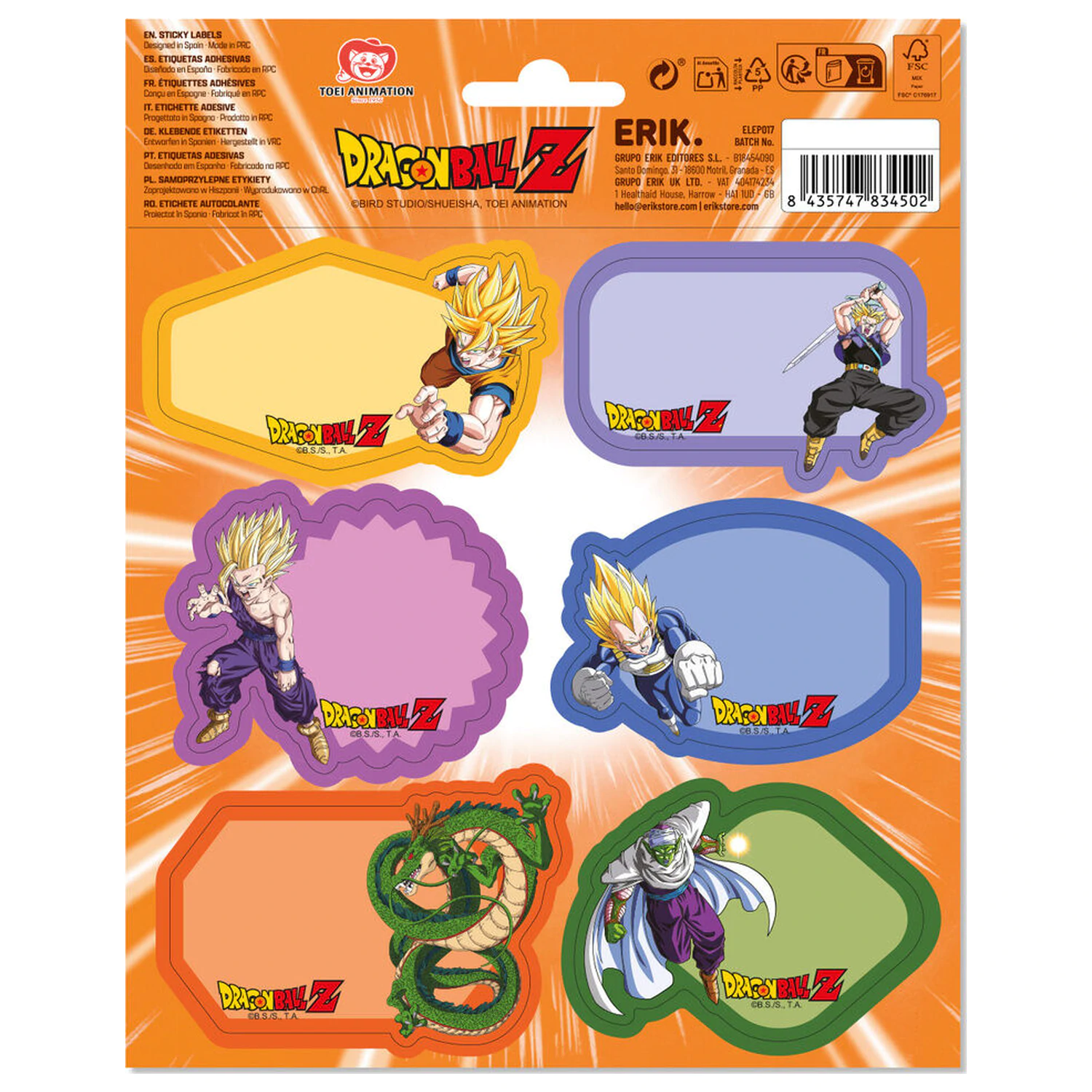 Dragon Ball Premium Klebeetiketten Produktfoto