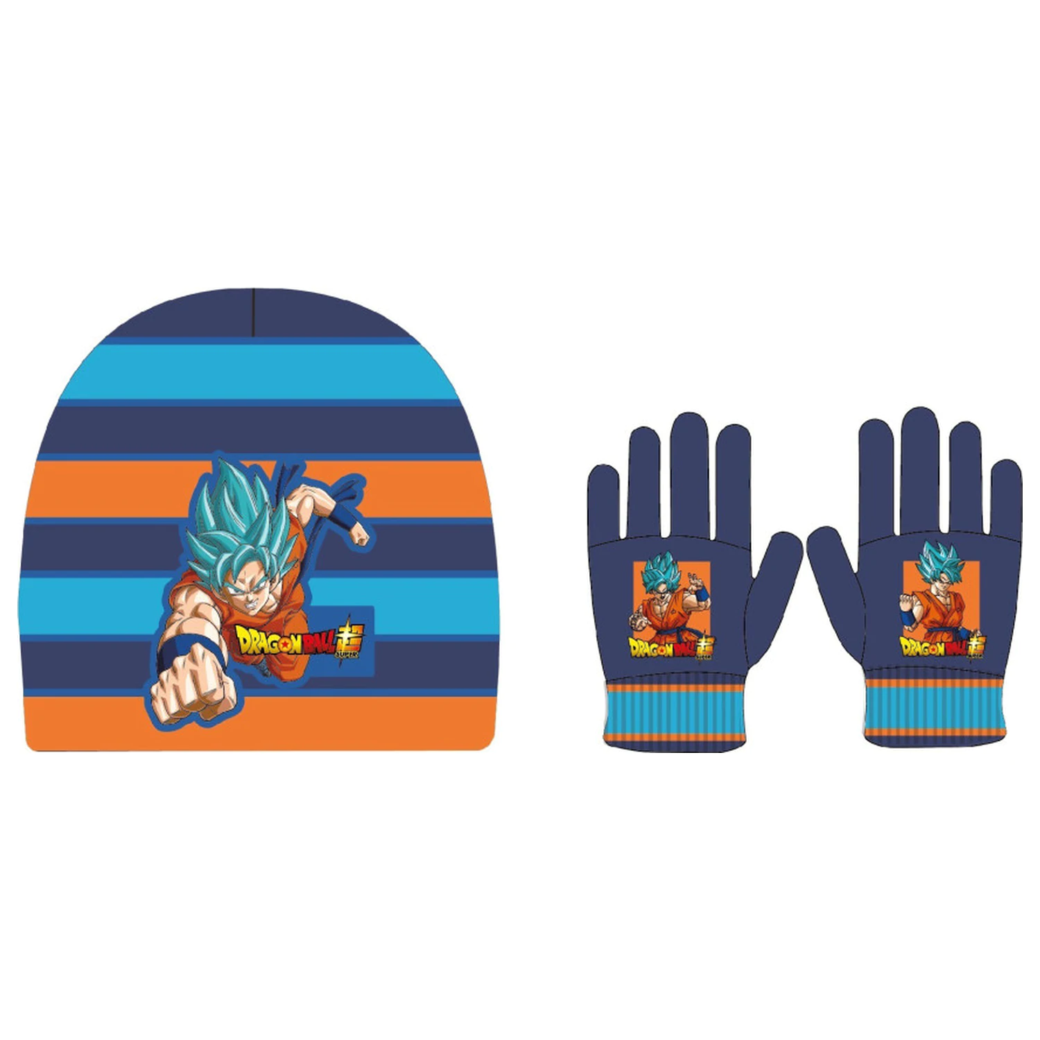 Dragon Ball Super Saiyan Blue Kinder Hut + Handschuhe Set Produktfoto