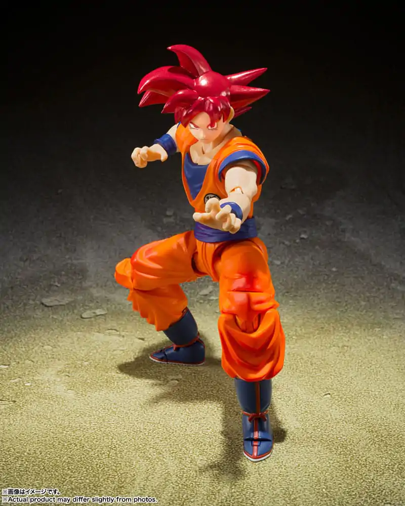 Dragon Ball Super S.H. Figuarts Actionfigur Super Saiyan God Son Goku Saiyan God Instilled with the light of Reighteous Hearts 14 cm termékfotó