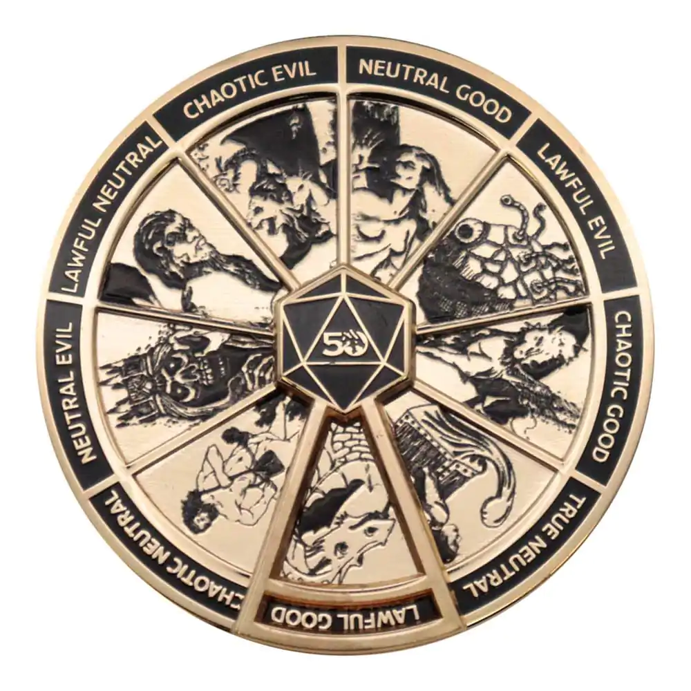 Dungeons & Dragons Ansteck-Pin Alignment Spinner 24k Gold Plated Limited Edition termékfotó