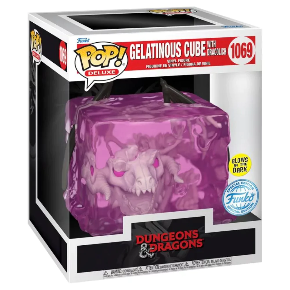 Dungeons and Dragons Funko POP! Deluxe Animation Vinyl Figur Gelatinous Cube with Dracolich (GR) (GW) Exclusive Edition 9 cm Produktfoto
