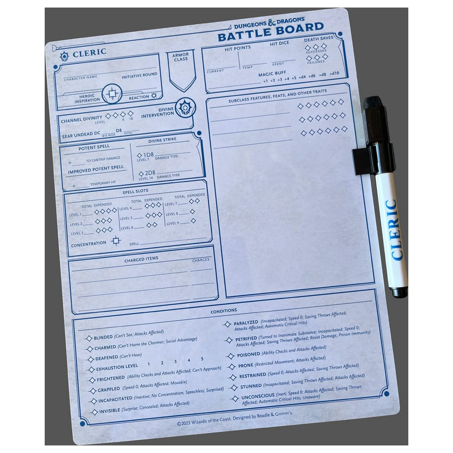 Dungeons & Dragons Battle Board Notizbuch Cleric Produktfoto