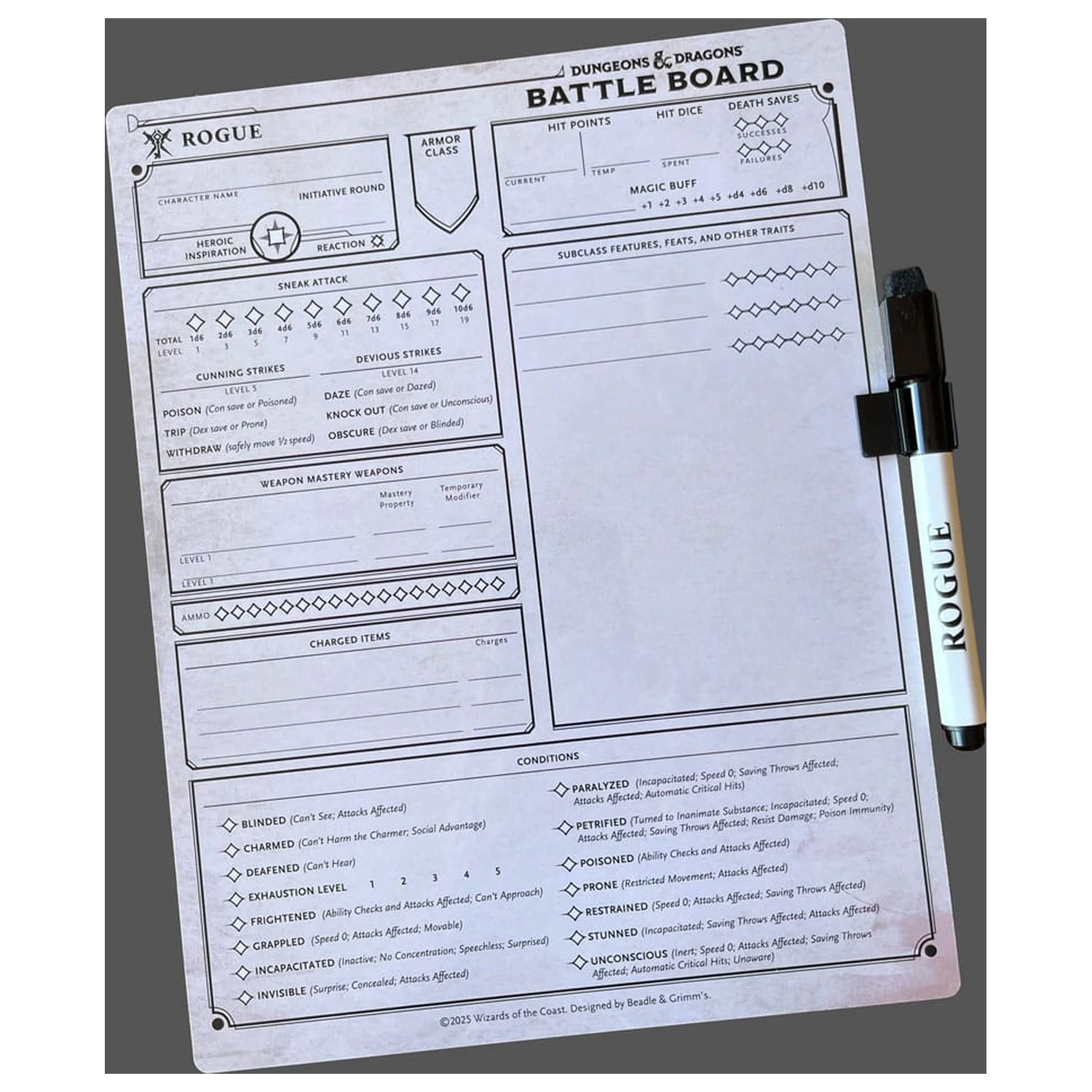 Dungeons & Dragons Battle Board Schurke Produktfoto