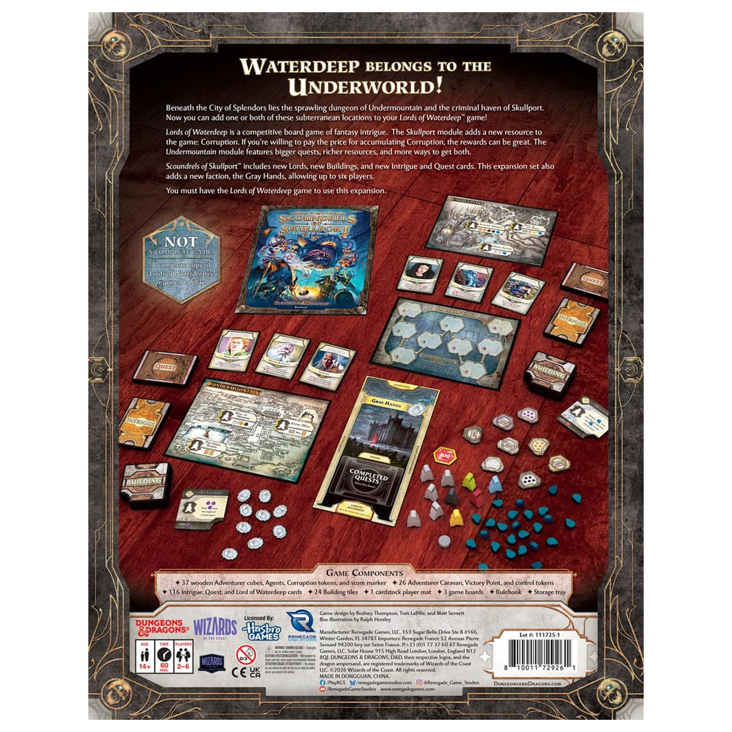 Dungeons & Dragons Brettspiel Lords of Waterdeep: Scoundrels of Skullport Erweiterung *Englische Version* Produktfoto