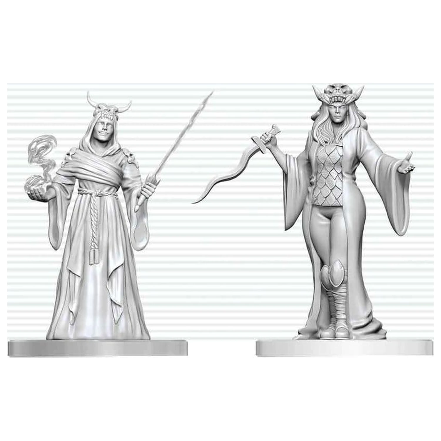 Dungeons & Dragons Nolzur's Marvelous Miniatures Unbemalte Miniatur Cultist Fanatic & Hierophant 14 cm Produktfoto