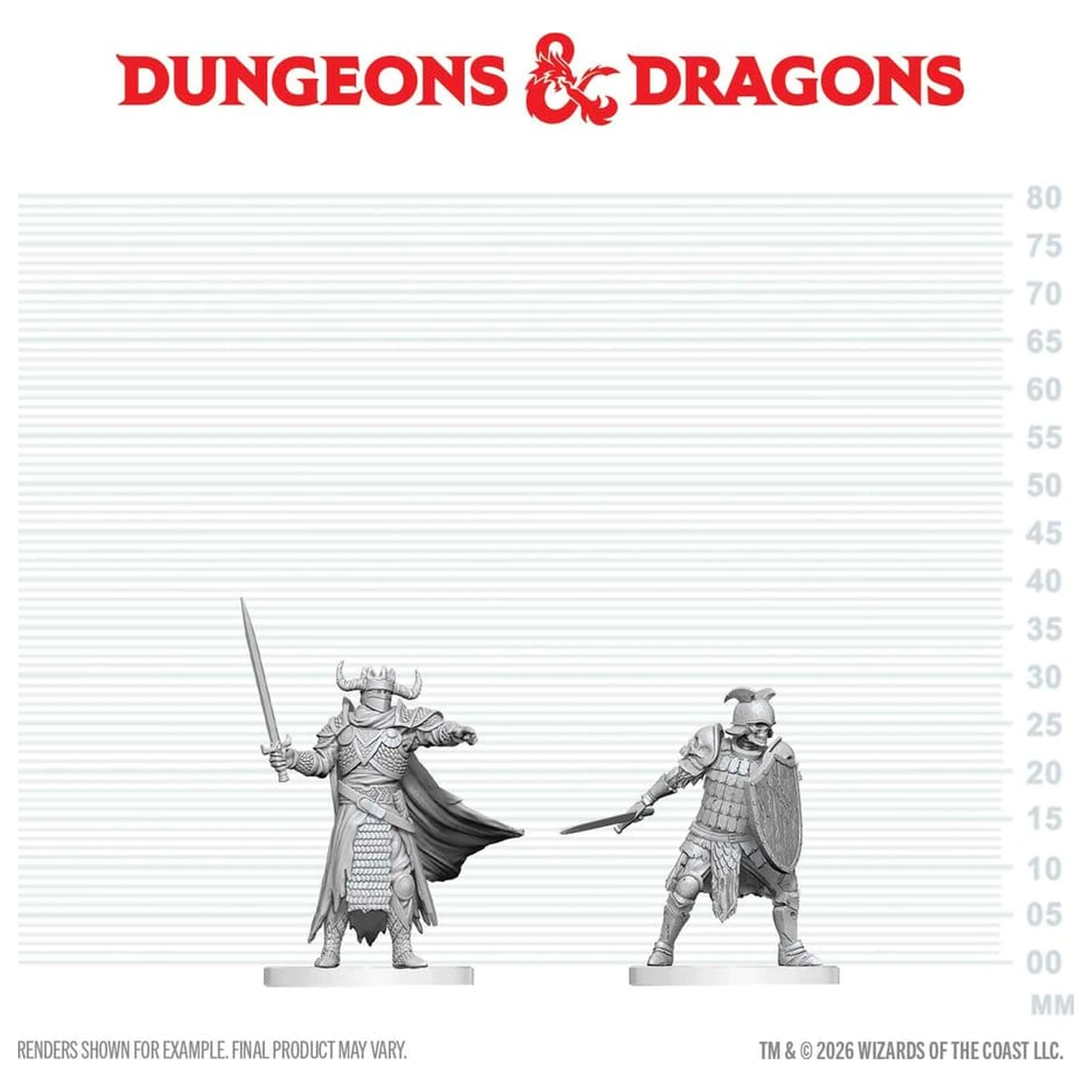 Dungeons & Dragons Nolzur's Marvelous Miniatures Unbemalte Miniatur Death Knight & Death Knight Aspirant 14 cm Produktfoto