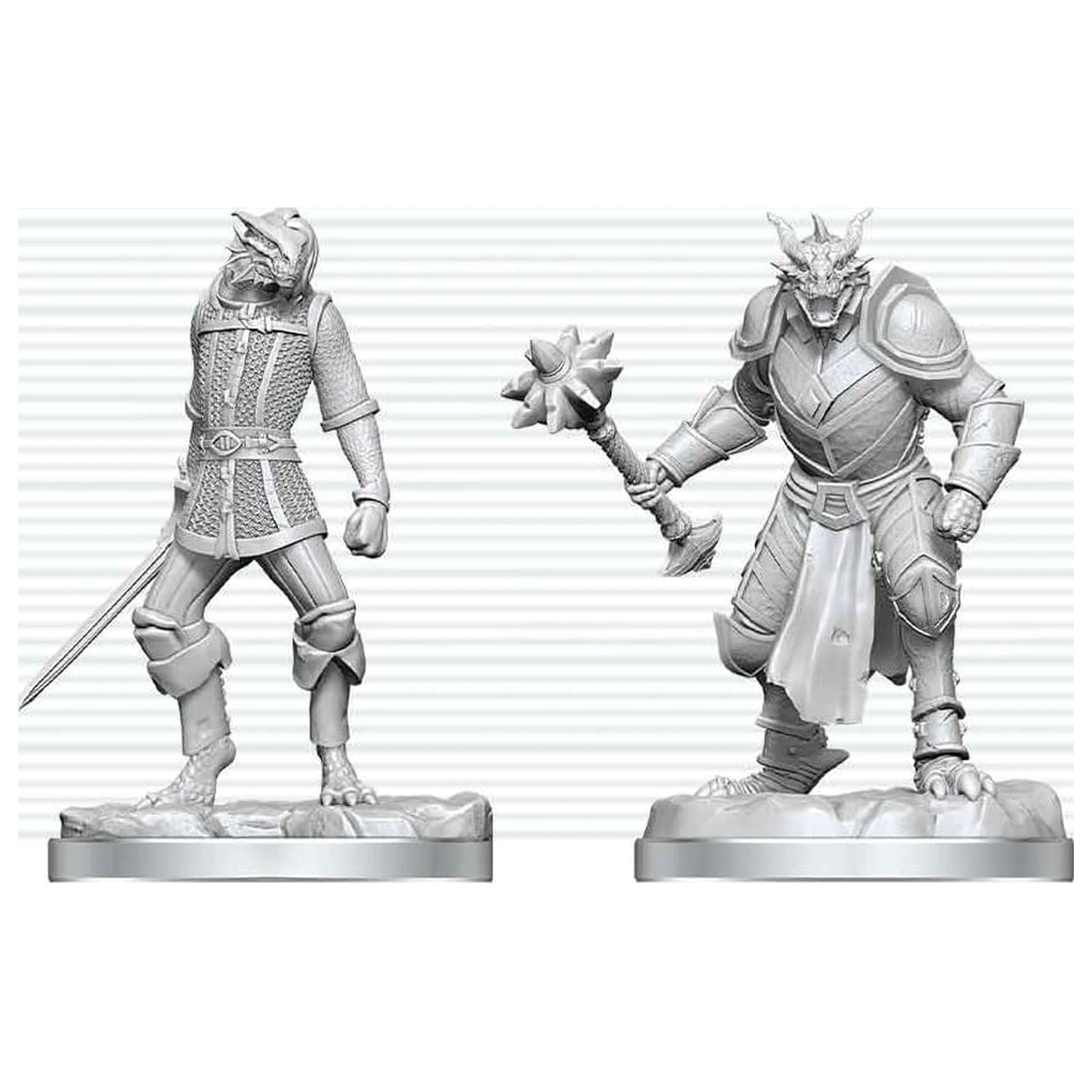 Dungeons & Dragons Nolzur's Marvelous Miniatures Unpainted Miniatur Dragonborn Paladin & Dragonborn Squire 14 cm Produktfoto
