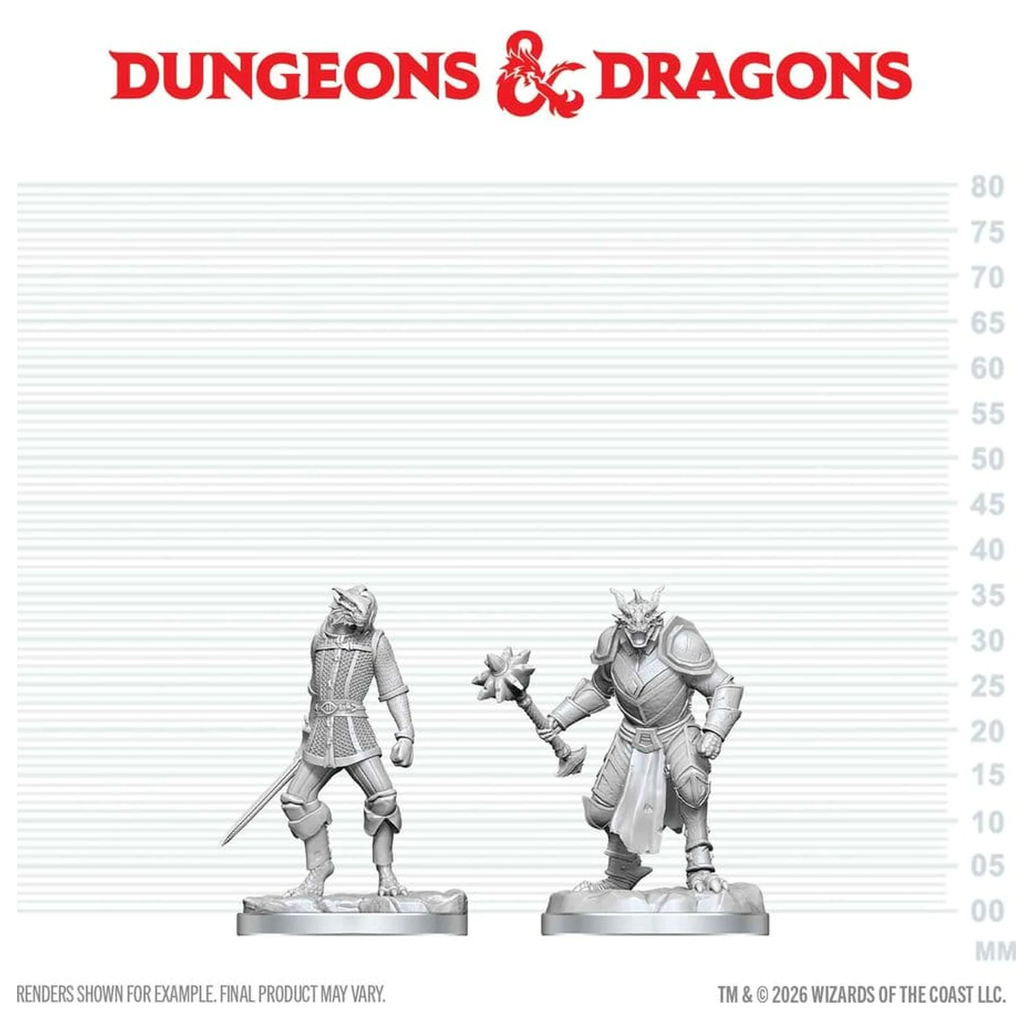 Dungeons & Dragons Nolzur's Marvelous Miniatures Unpainted Miniatur Dragonborn Paladin & Dragonborn Squire 14 cm Produktfoto
