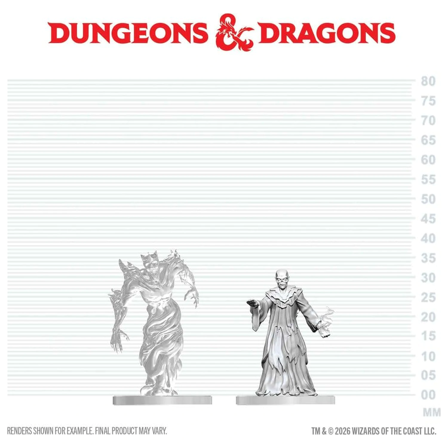 Dungeons & Dragons Nolzur's Marvelous Miniatures Unbemalte Miniatur Ghast Gravecaller & Wraith 14 cm Produktfoto