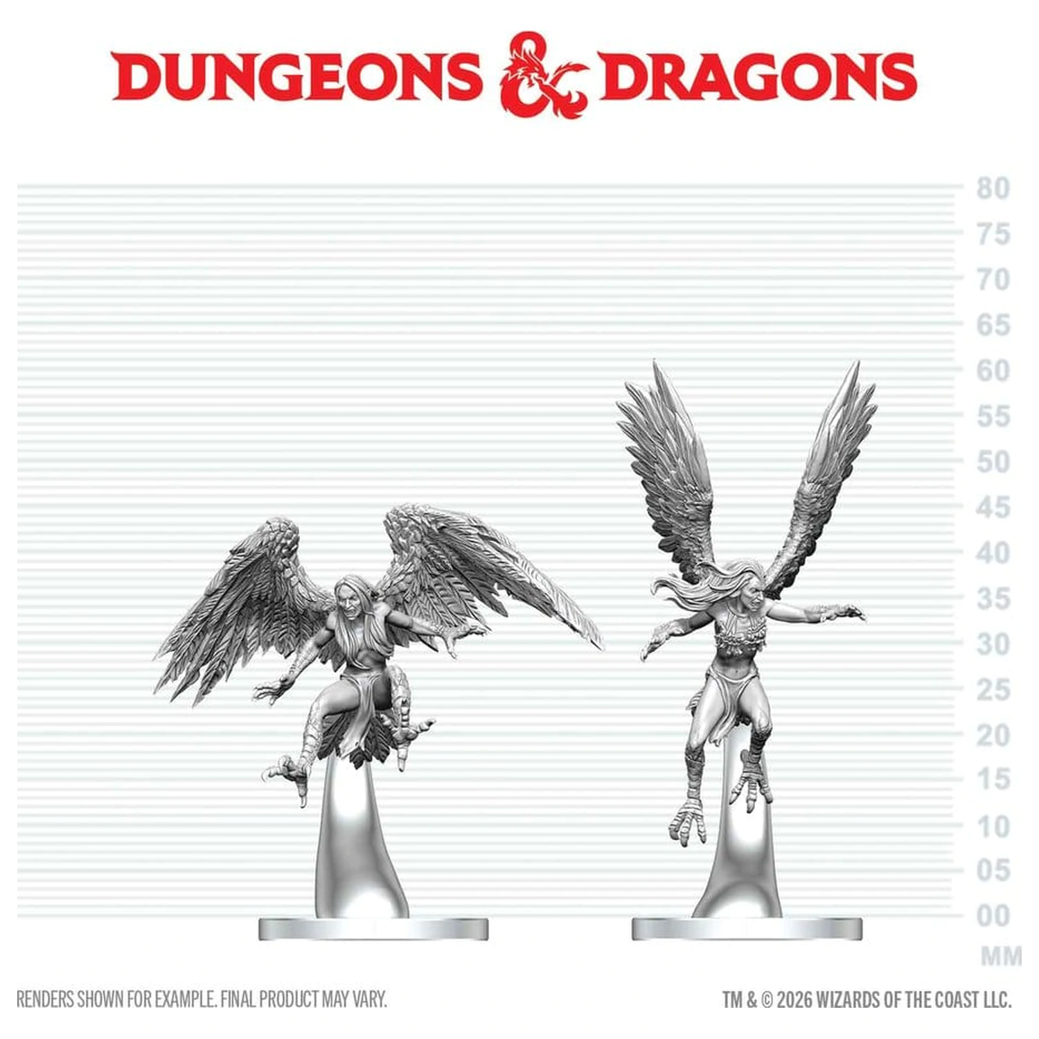 Dungeons & Dragons Nolzur's Marvelous Miniatures Unbemalte Miniatur Harpies 17 cm Produktfoto