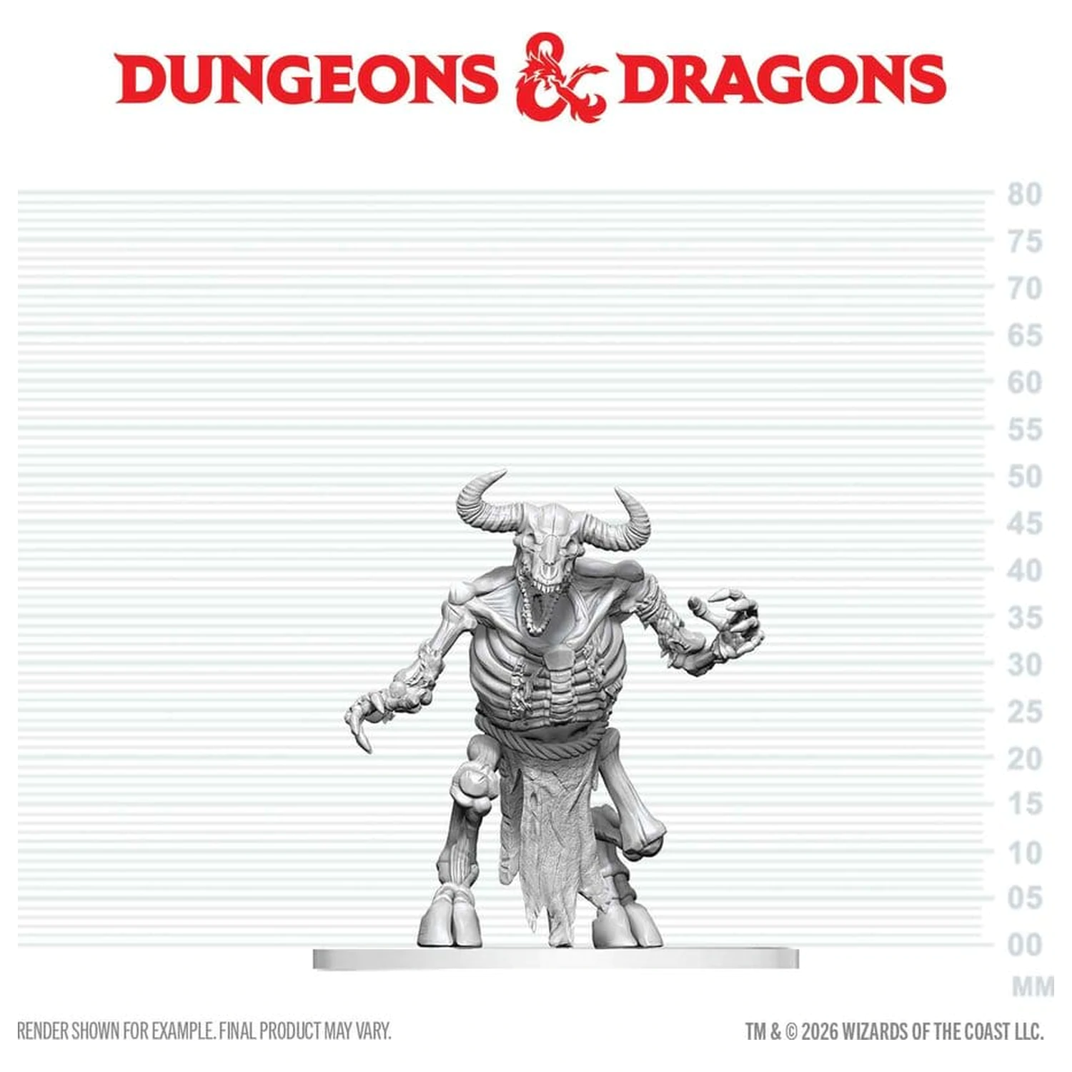 Dungeons & Dragons Nolzur's Marvelous Miniatures Unbemalte Miniatur Minotaur Skeleton 17 cm Produktfoto