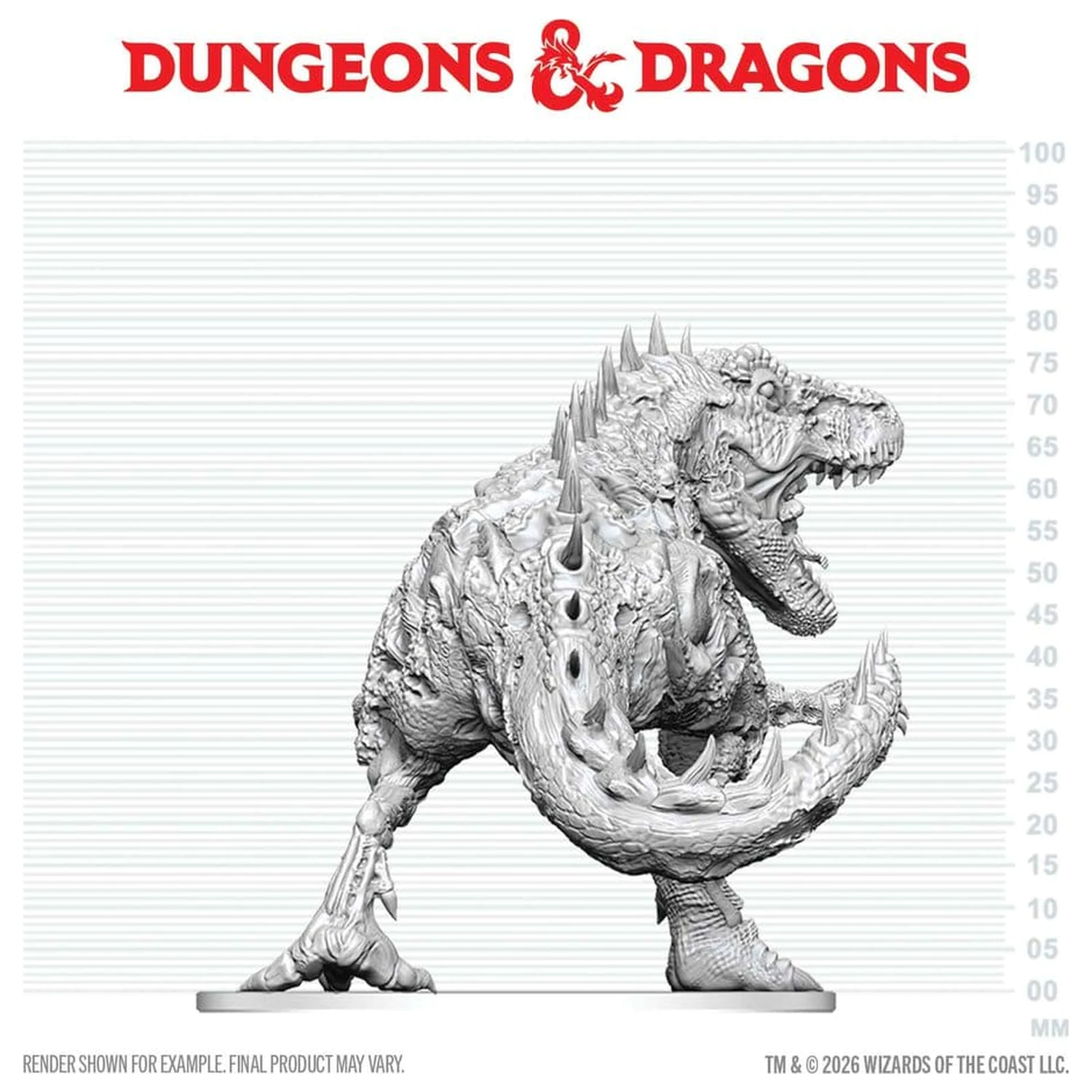 Dungeons & Dragons Nolzur's Marvelous Miniatures Unbemalte Miniatur Tyrannosaurus Zombie 20 cm Produktfoto