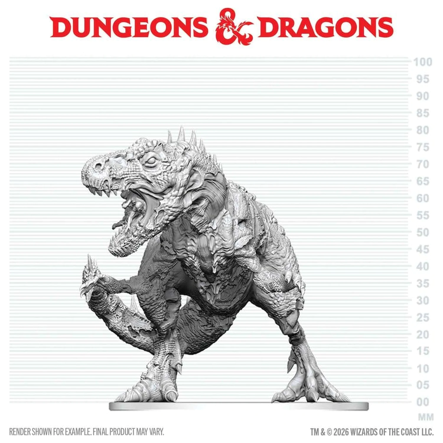 Dungeons & Dragons Nolzur's Marvelous Miniatures Unbemalte Miniatur Tyrannosaurus Zombie 20 cm Produktfoto
