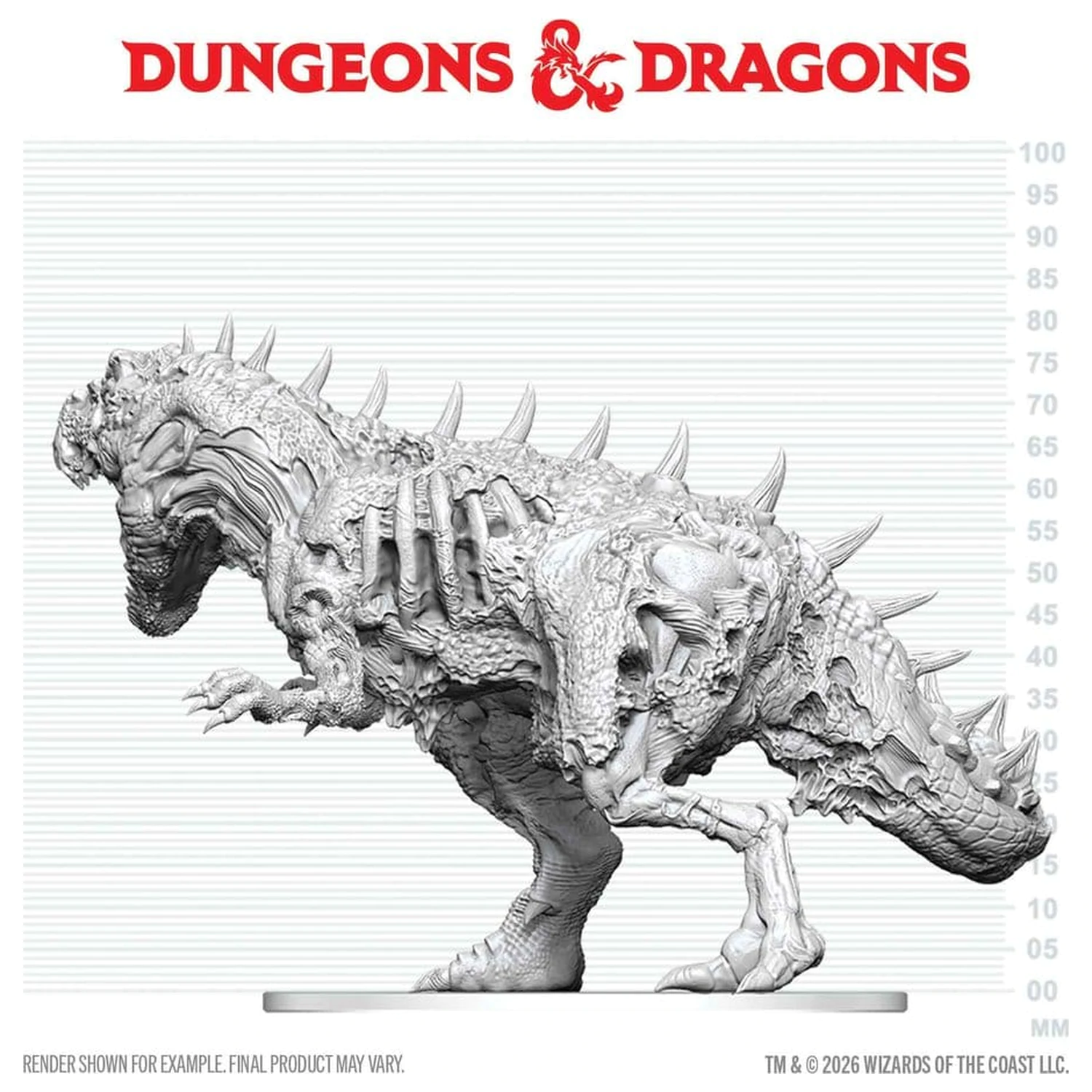 Dungeons & Dragons Nolzur's Marvelous Miniatures Unbemalte Miniatur Tyrannosaurus Zombie 20 cm Produktfoto
