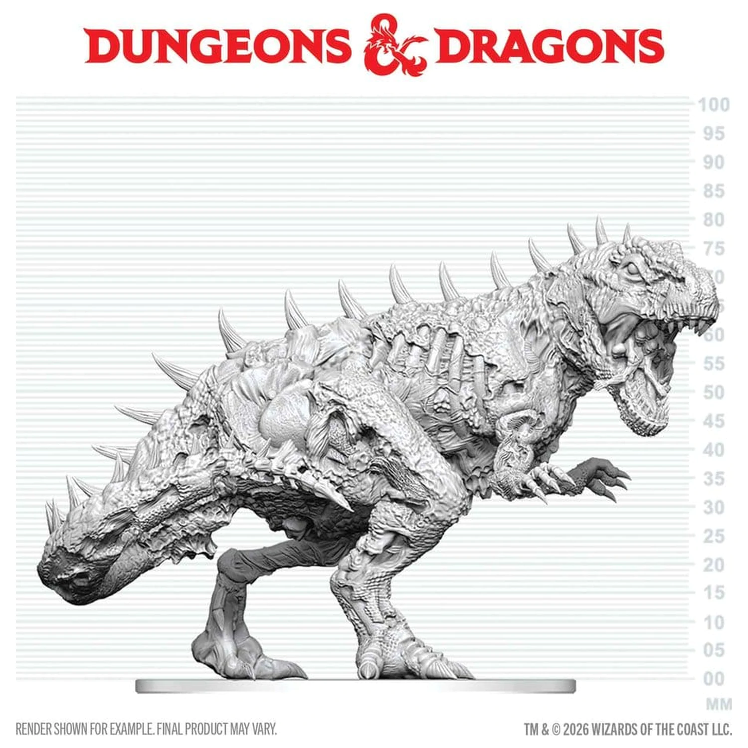 Dungeons & Dragons Nolzur's Marvelous Miniatures Unbemalte Miniatur Tyrannosaurus Zombie 20 cm Produktfoto