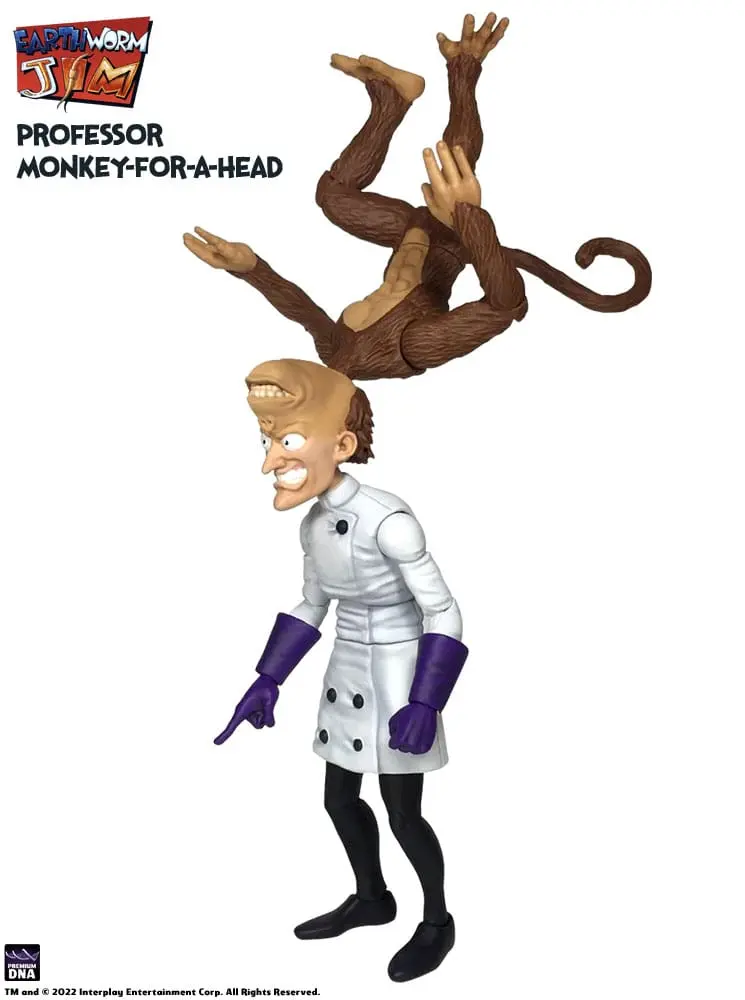Earthworm Jim Actionfigur Wave 1: Professor Monkey-For-A-Head 28 cm Produktfoto