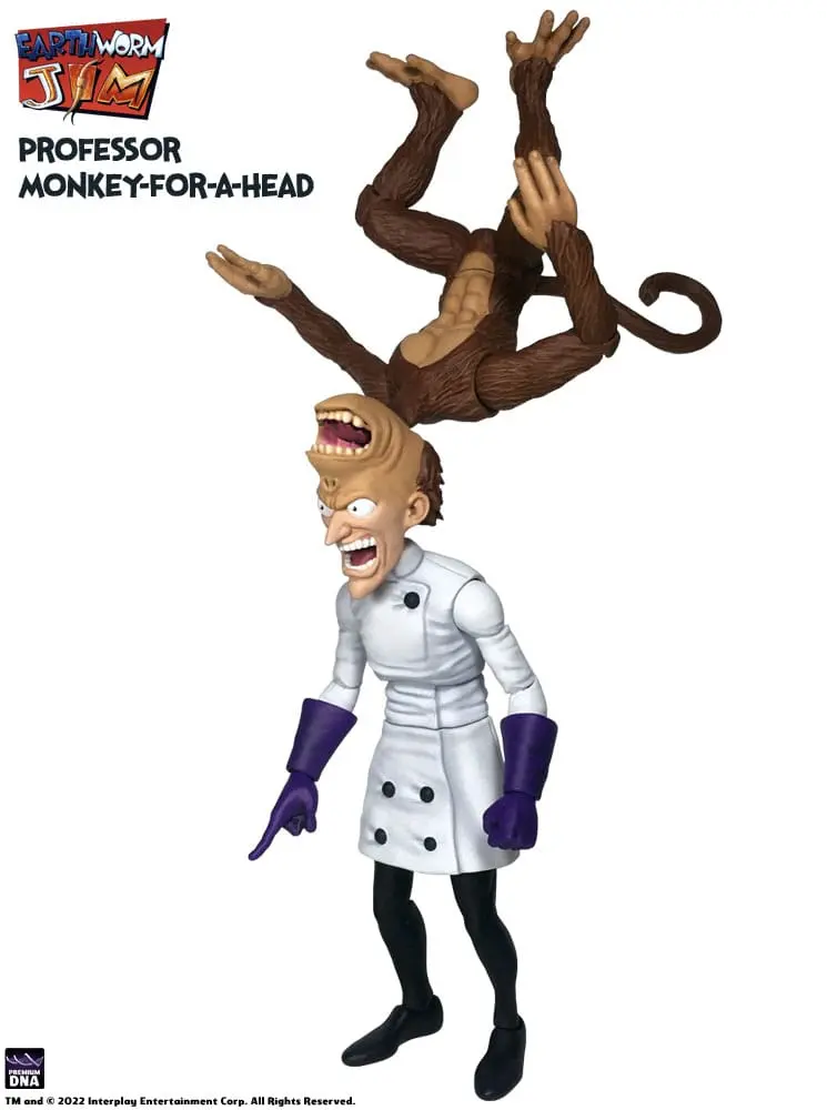 Earthworm Jim Actionfigur Wave 1: Professor Monkey-For-A-Head 28 cm Produktfoto