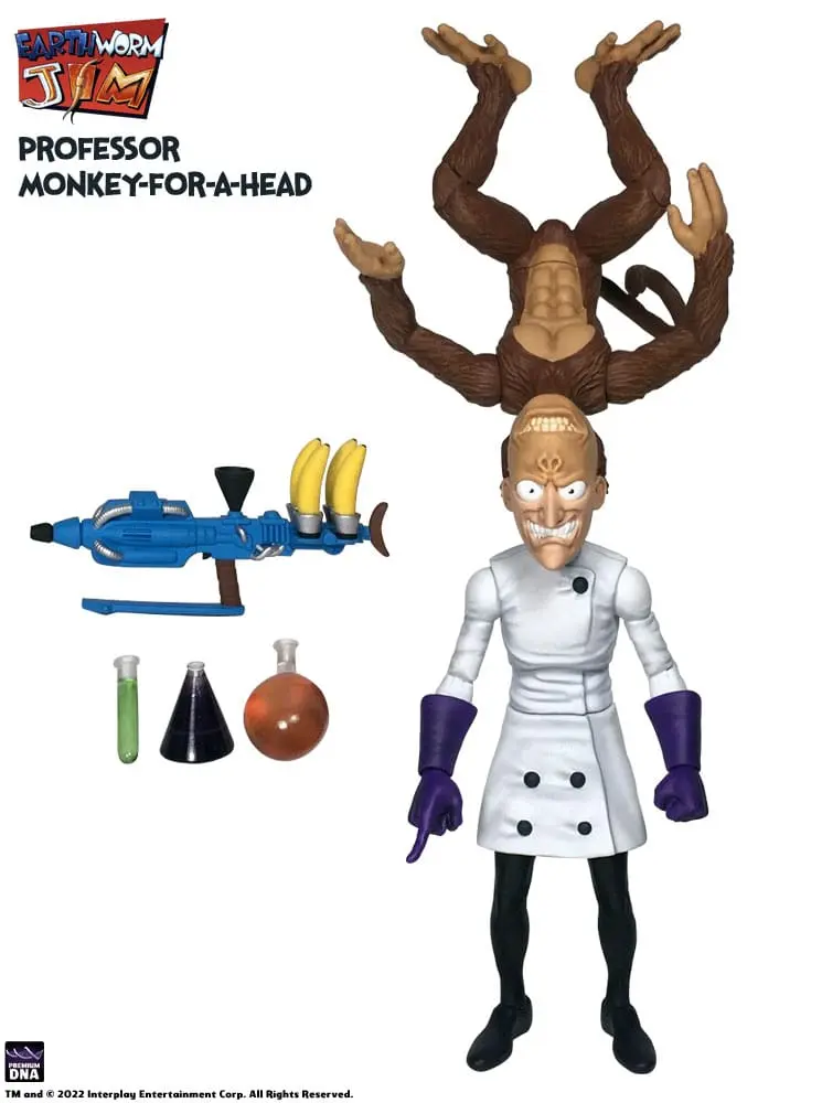 Earthworm Jim Actionfigur Wave 1: Professor Monkey-For-A-Head 28 cm Produktfoto