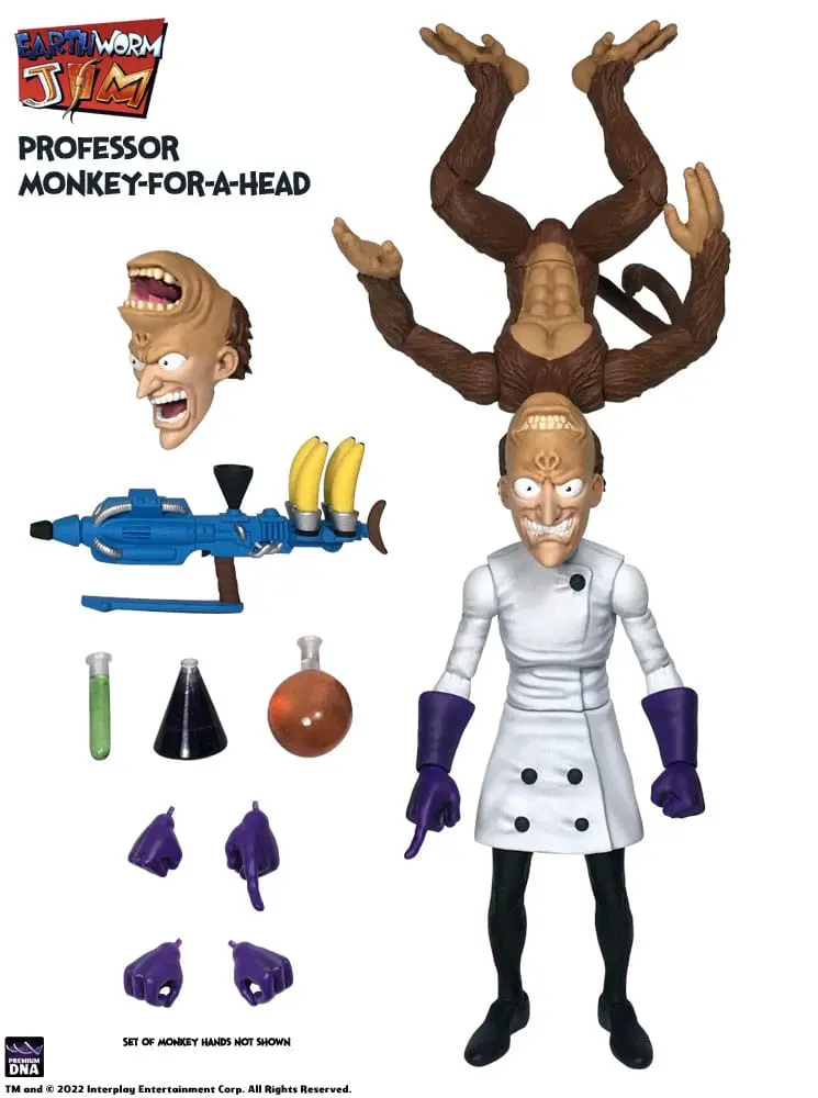 Earthworm Jim Actionfigur Wave 1: Professor Monkey-For-A-Head 28 cm Produktfoto