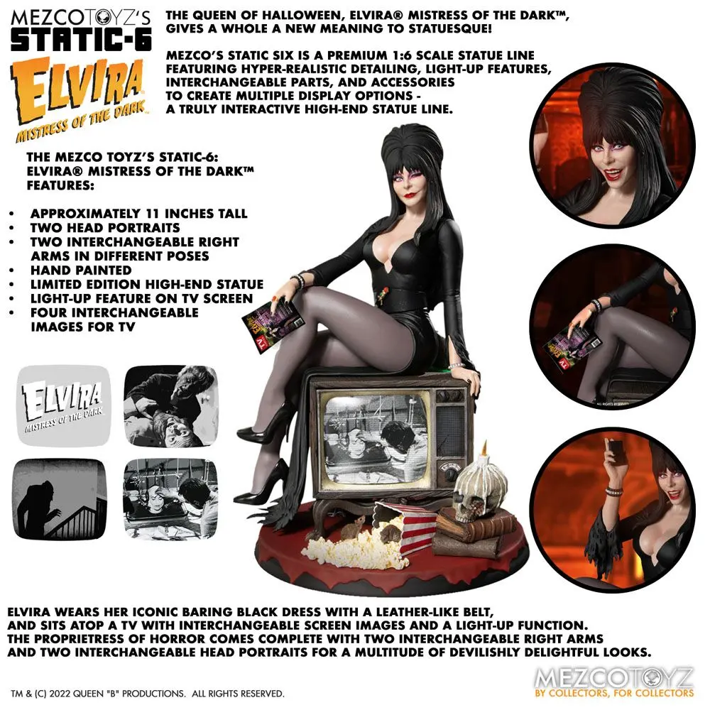 Elvira Herrscherin der Dunkelheit Static-6 PVC Statue 1/6 Elvira 42 cm termékfotó