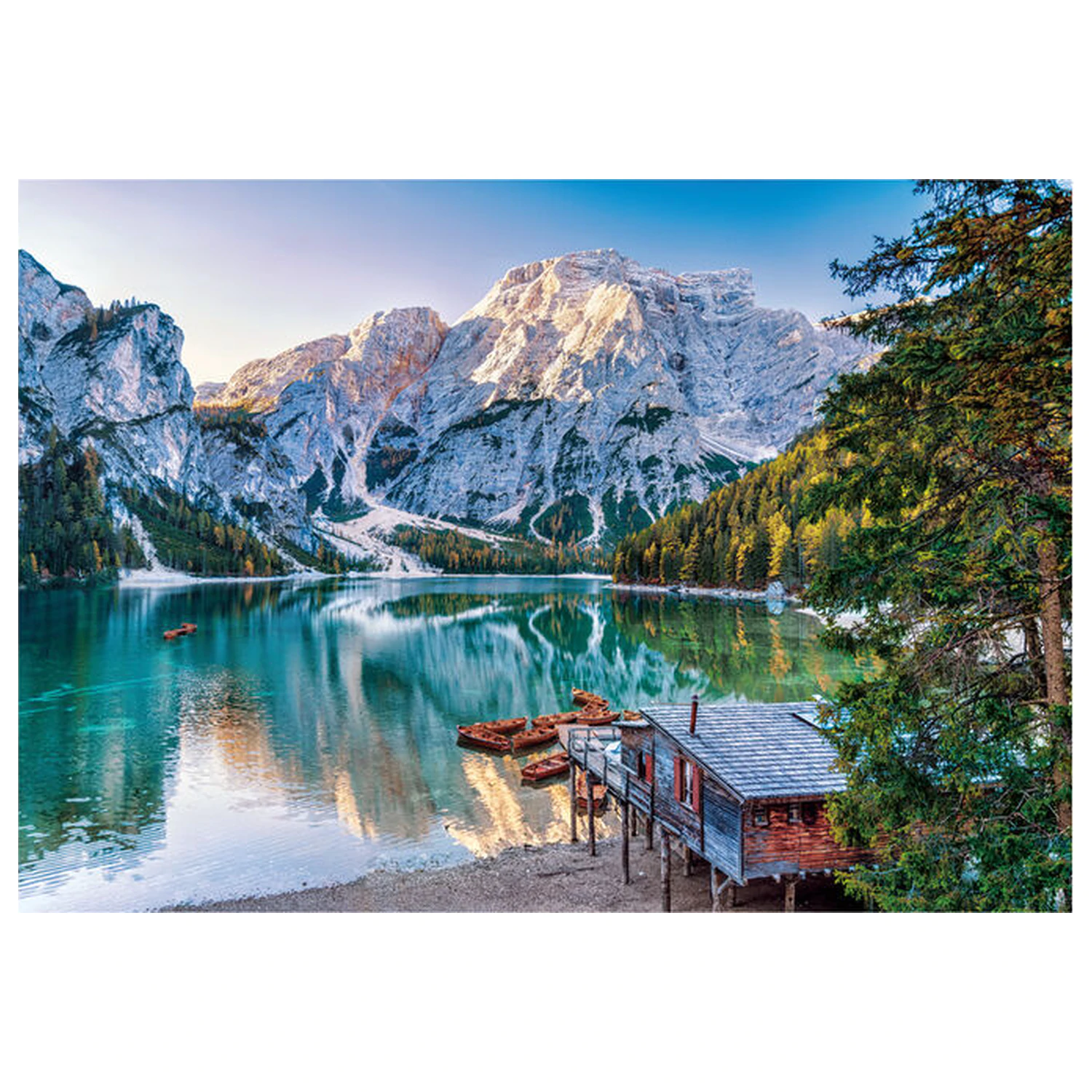 Emerald Lake Braies Puzzle 1000 Teile Produktfoto