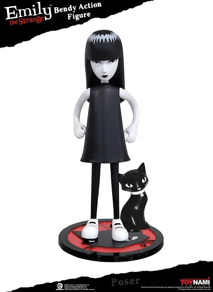 Emily the Strange Actionfigur Bendy Emily & Mystery Kitty 25 cm termékfotó