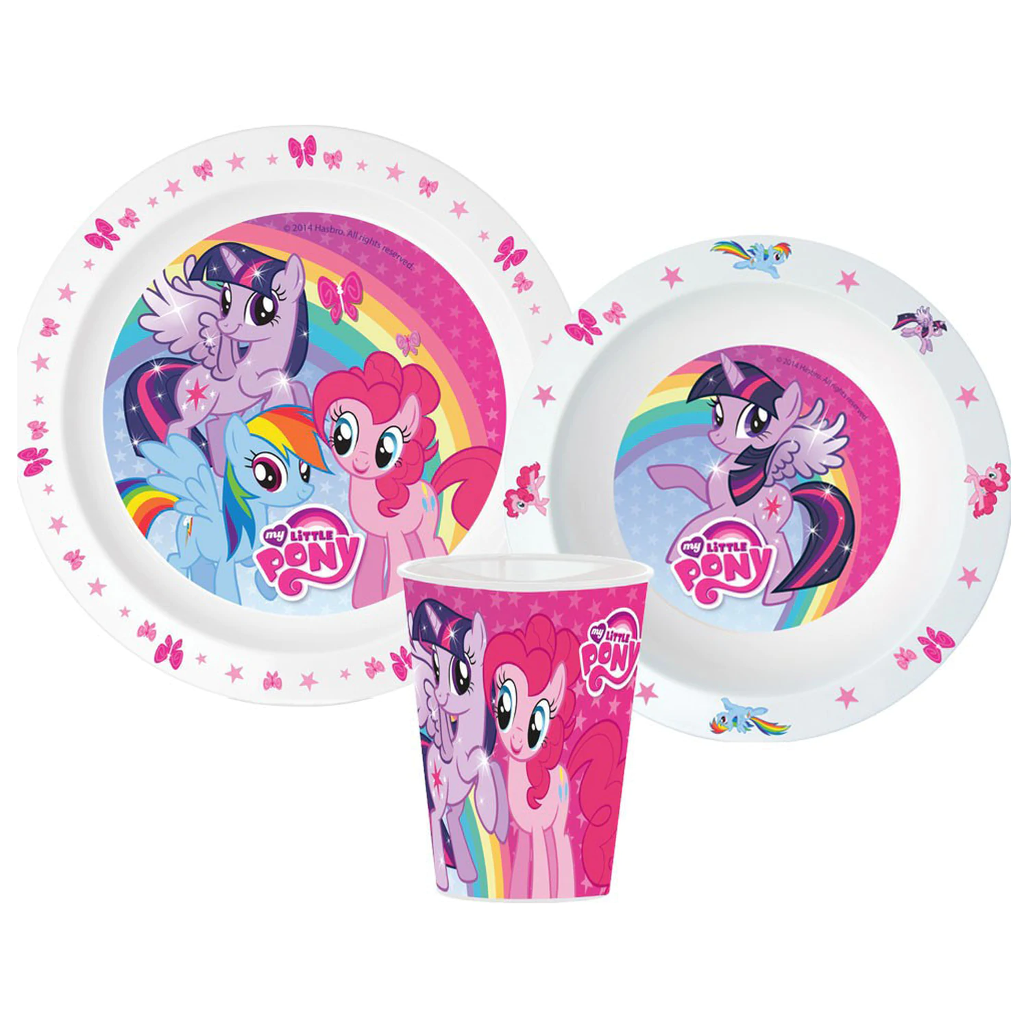 My Little Pony Pink Geschirrset, Micro Kunststoff-Set, mit 260 ml Glas Produktfoto
