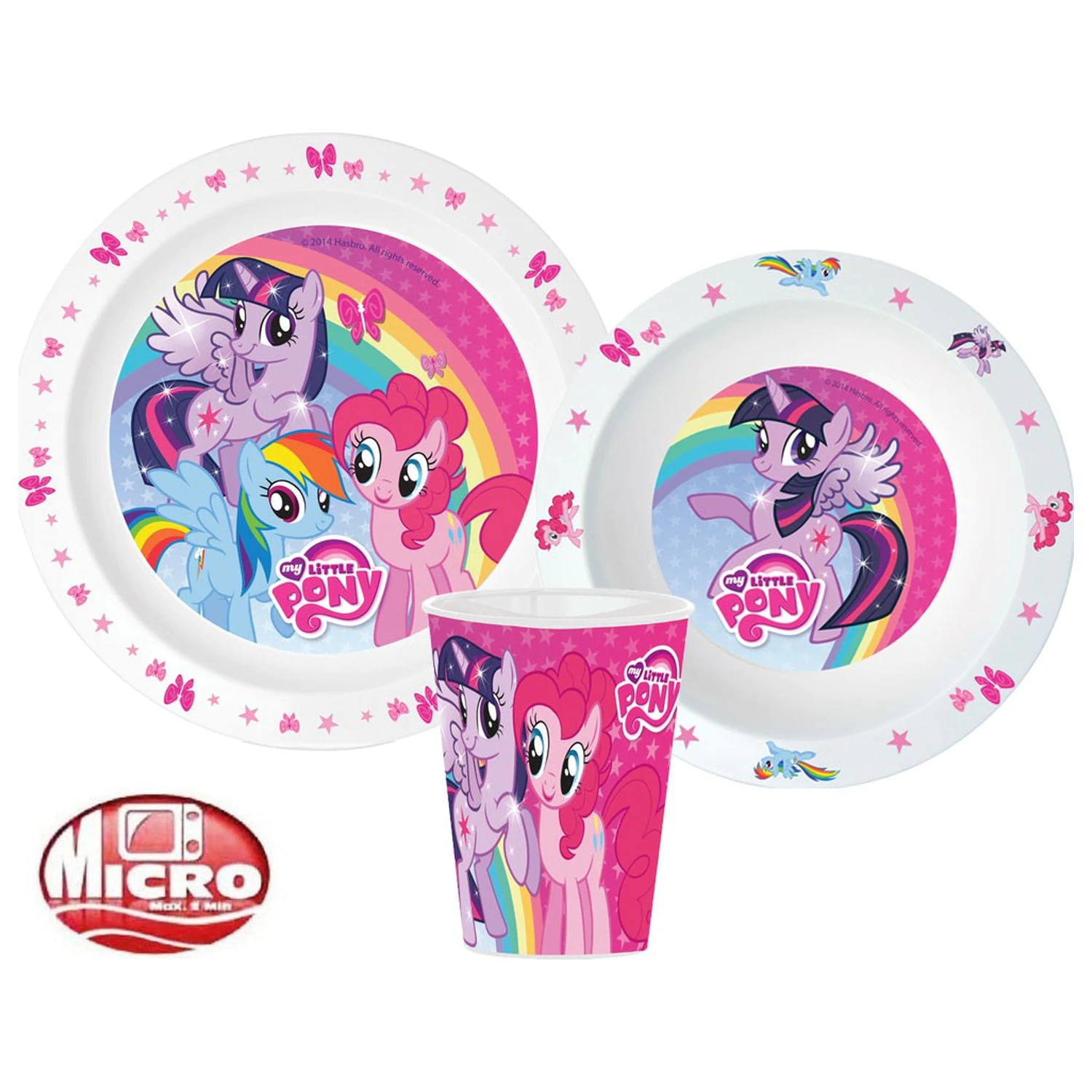 My Little Pony Pink Geschirrset, Micro Kunststoff-Set, mit 260 ml Glas Produktfoto