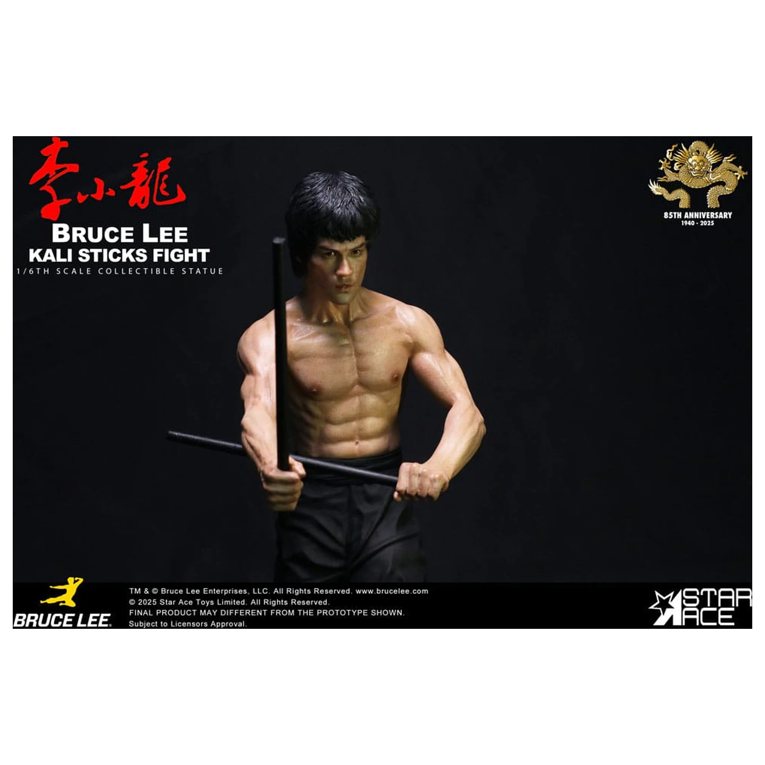 Enter the Dragon Movie Statue 1/6 Bruce Lee Kali Sticks Fight Deluxe Basement Version 30 Zentimeter Produktfoto