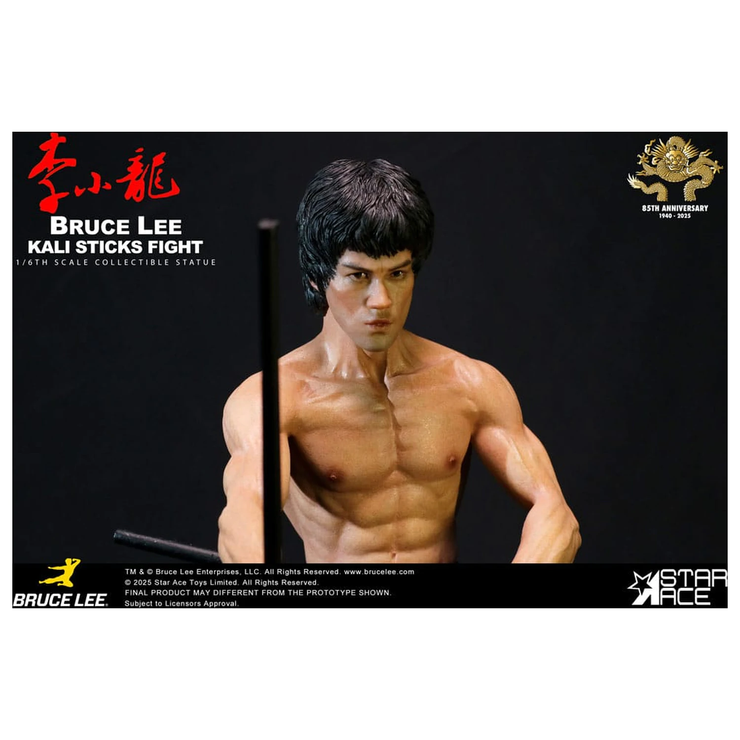 Enter the Dragon Movie Statue 1/6 Bruce Lee Kali Sticks Fight Deluxe Basement Version 30 Zentimeter Produktfoto