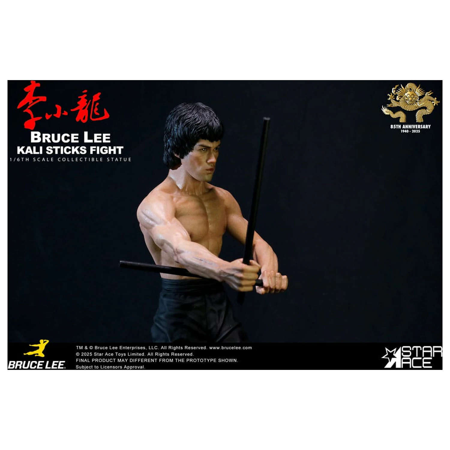 Enter the Dragon Movie Statue im Maßstab 1/6 Bruce Lee Kali Sticks Fight Normal Basement Version 30 cm Produktfoto