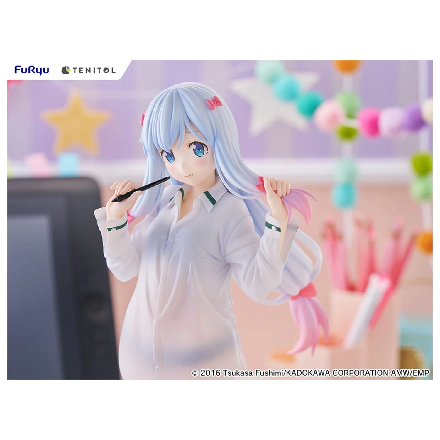 Eromanga Sensei Tenitol große PVC Statue Sagiri Izumi Shirts Ver. 30 cm Produktfoto