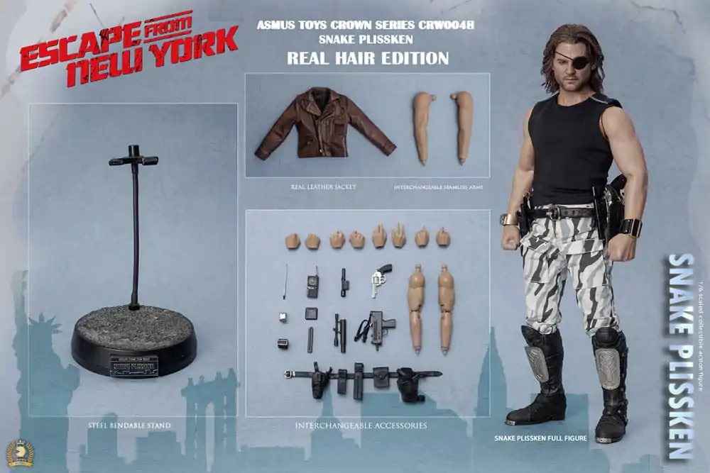 Die Klapperschlange Crown Series Actionfigur 1/6 Snake Plissken (Real Hair Version) 30 cm Produktfoto