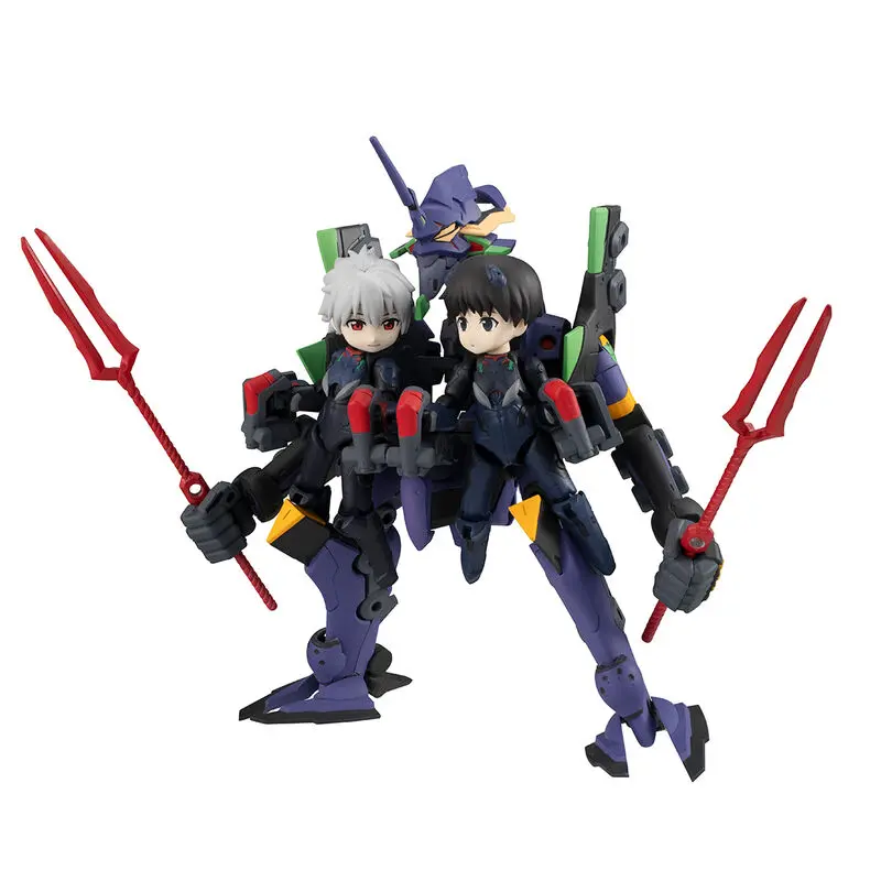 Evangelion Desktop Army Actionfiguren Shinji Ikari, Kaworu Nagisa & Evangelion 13 8 - 15 cm Produktfoto