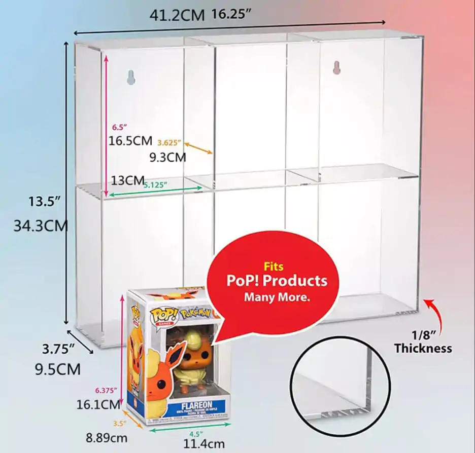 Evoretro Acryl Vitrine für 6 Funko Pops Produktfoto